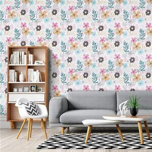 17.71'' x 78.7'' Perennial Blooms Wallpaper Floral Peel and Stick Wallpaper